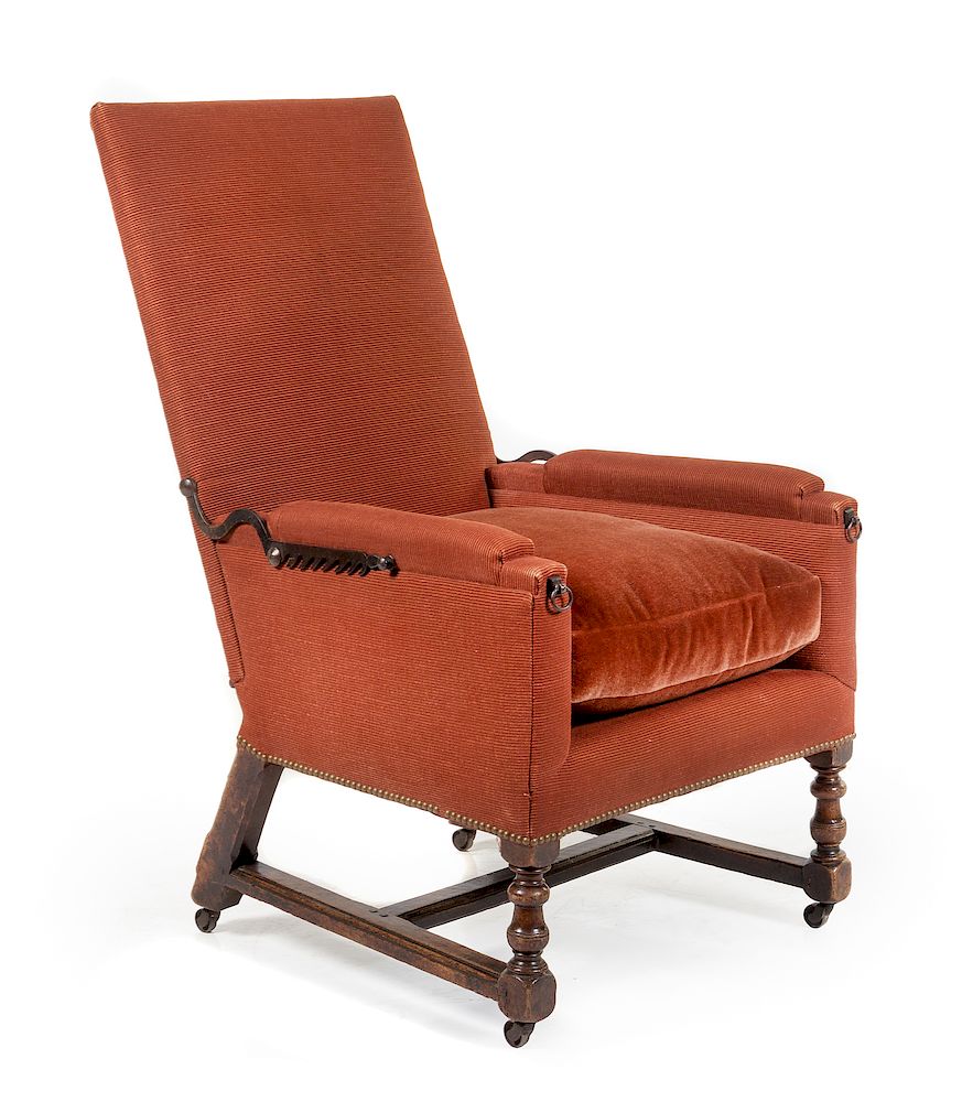 Appraisal: A Louis XIII Walnut Adjustable Easy Chair A Louis XIII