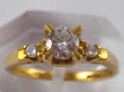 Appraisal: An carat gold diamond ring the principal round brilliant cut