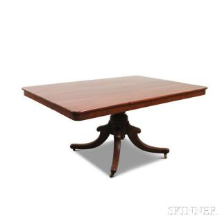 Appraisal: Federal Mahogany Tilt-top Breakfast Table early th century the rectangular