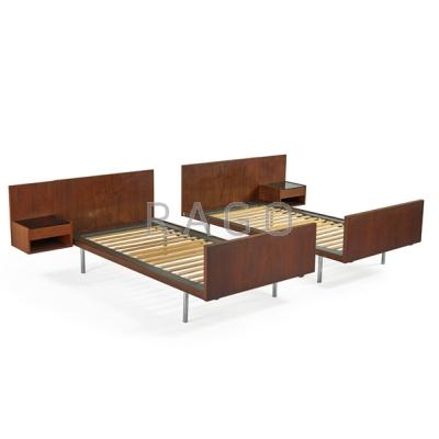 Appraisal: HANS WEGNER - GETAMA Two twin bed frames with built-in