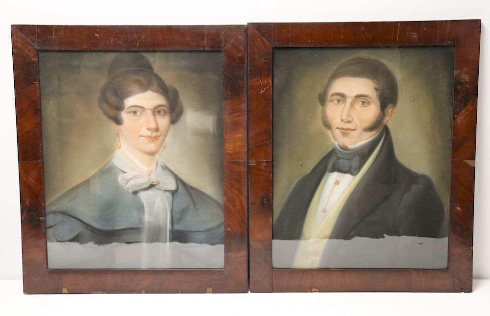 Appraisal: UNSIGNED x th Century Pastel Portraits Apparently unsigned and from