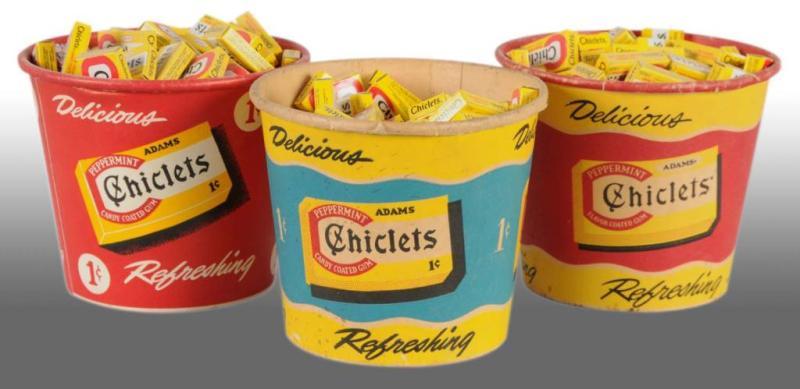 Appraisal: Lot of Chiclets Gum Containers Description Two containers are red