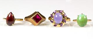 Appraisal: Lot of Gemstone and yellow gold rings Lot of Gemstone