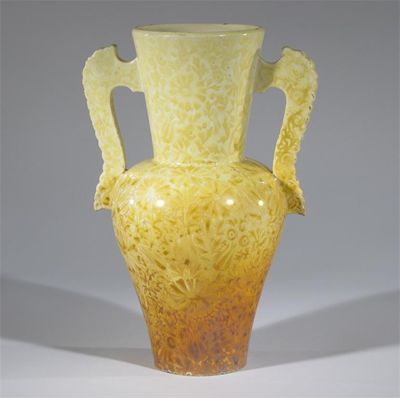 Appraisal: A Clement Massier Hispano-Moresque twin-handled vase shouldered form with flaring