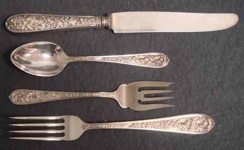 Appraisal: pcs Stieff Corsage sterling silver flatware c o HH knives