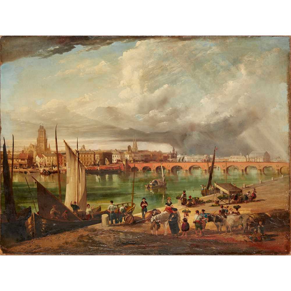 Appraisal: TH CENTURY FRENCH SCHOOL VIEW OF THE PONT DE PIERRE