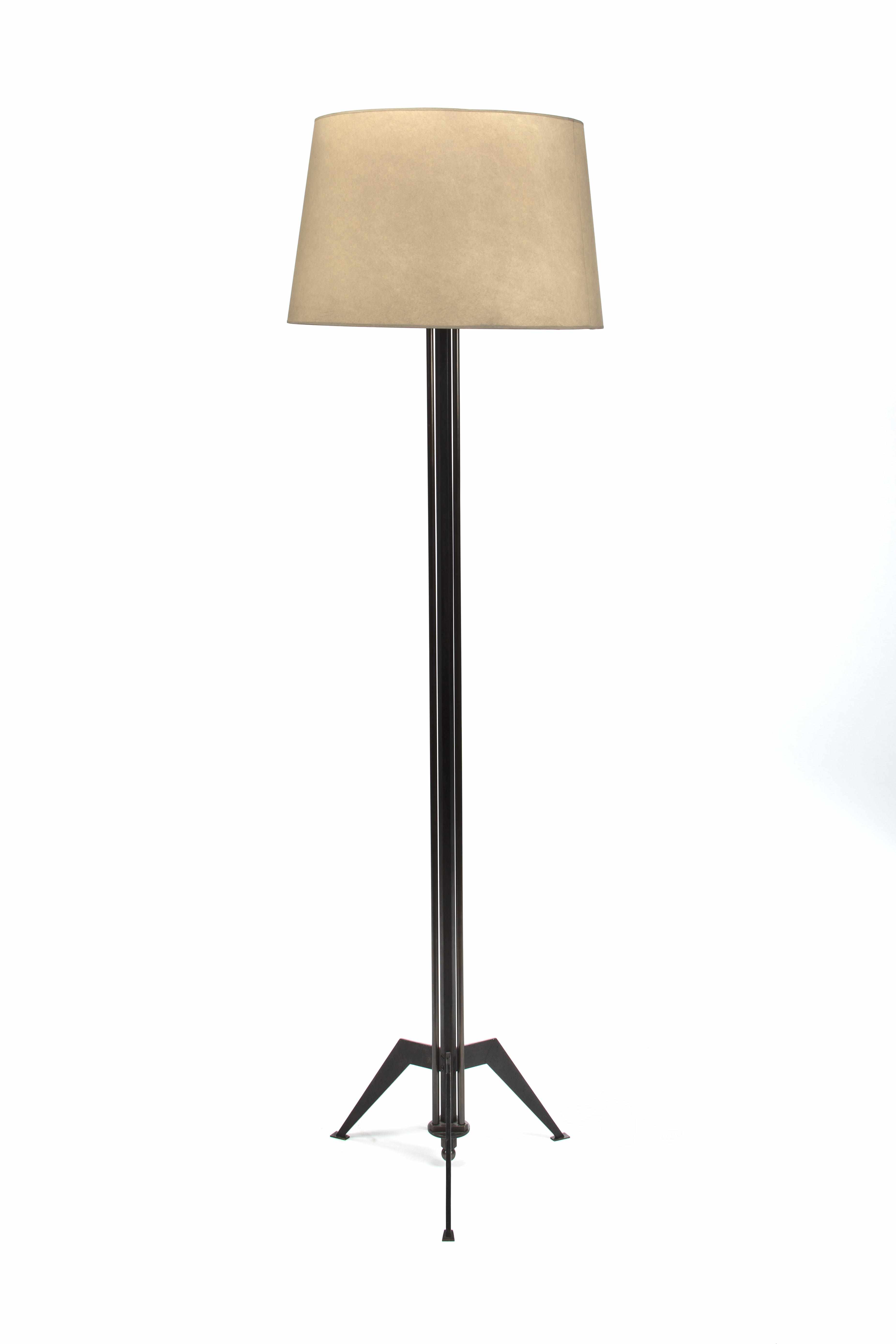 Appraisal: A Modern wrought-iron cluster column floor lamp height in