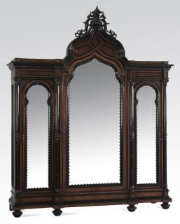 Appraisal: th c monumental Aesthetic Movement armoire h Monumental Aesthetic Movement