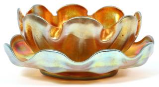 Appraisal: L C TIFFANY GOLD FAVRILE GLASS FINGER BOWL L C