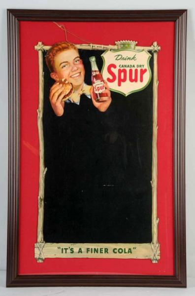 Appraisal: Cardboard Spur Menu Sign Description s Nicely framed under glass