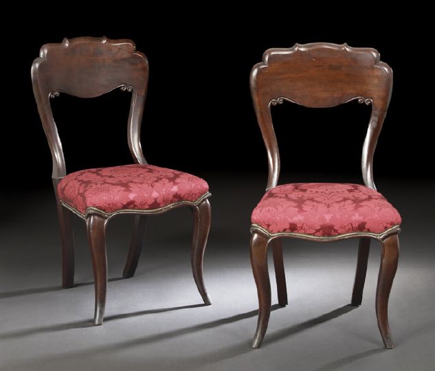 Appraisal: Pair of Victorian Mahogany Sidechairs third quarter th century each