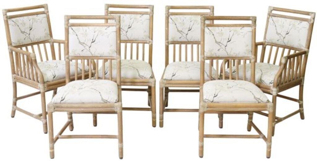 Appraisal: lot of Vintage bamboo dining chairs McGuire late th c