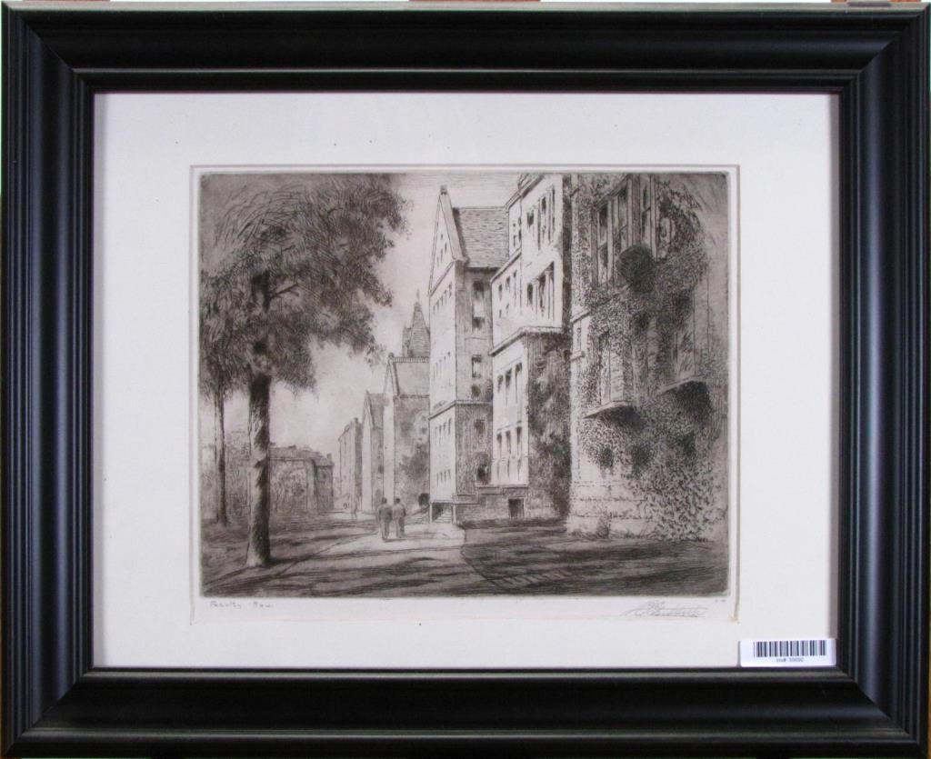 Appraisal: A framed etching by Louis Oscar Griffith IN - x