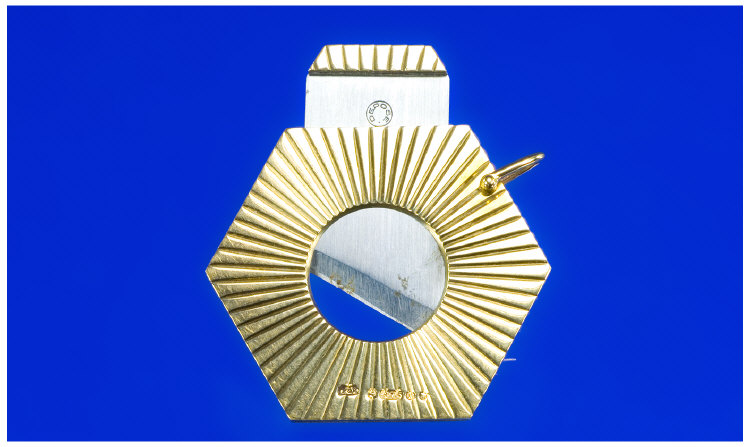 Appraisal: ct Gold Cigar Cutter Of Hexagonal Form With Fluted Sunburst