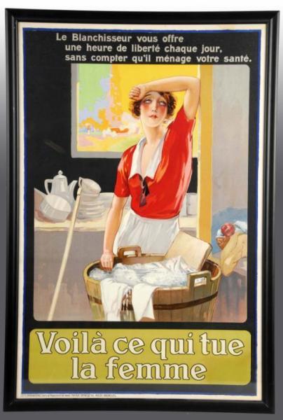 Appraisal: Paper Voila Ce Qui Tue La Femme Soap Poster Description