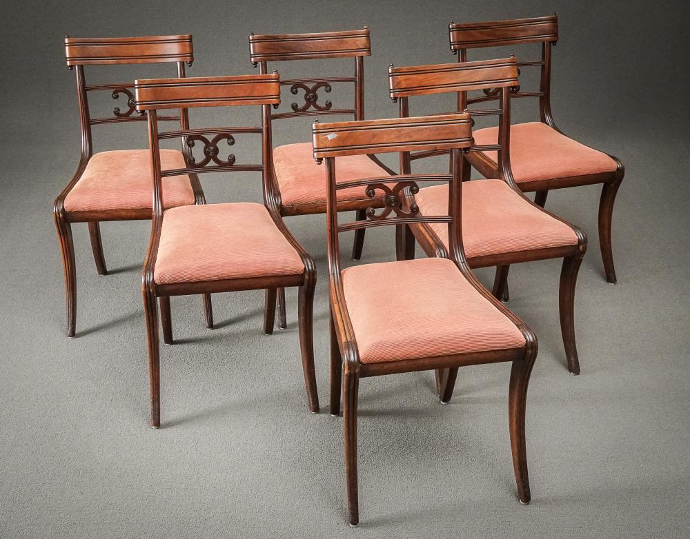 Appraisal: SET OF SIX REGENCY MAHOGANY SIDE CHAIRS EARLY TH CENTURYSet