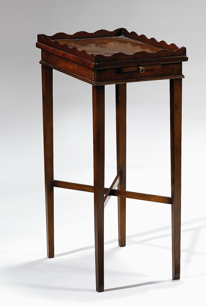 Appraisal: George III mahogany side table circa The rectangular top with