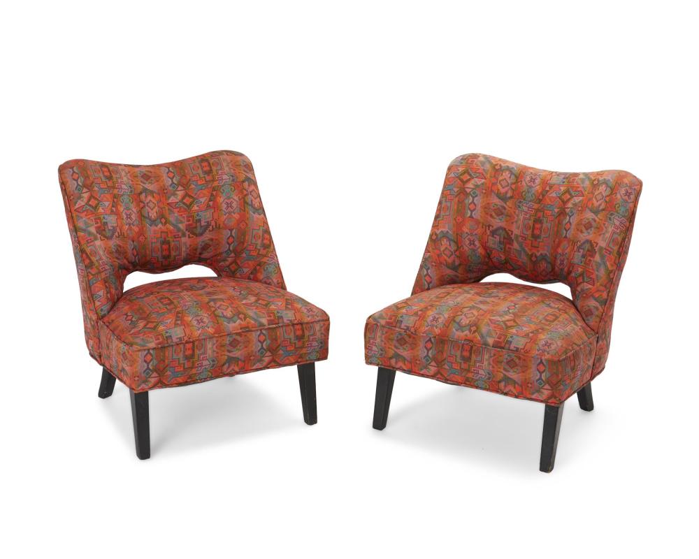 Appraisal: A pair of modern lounge chairs th Century In the