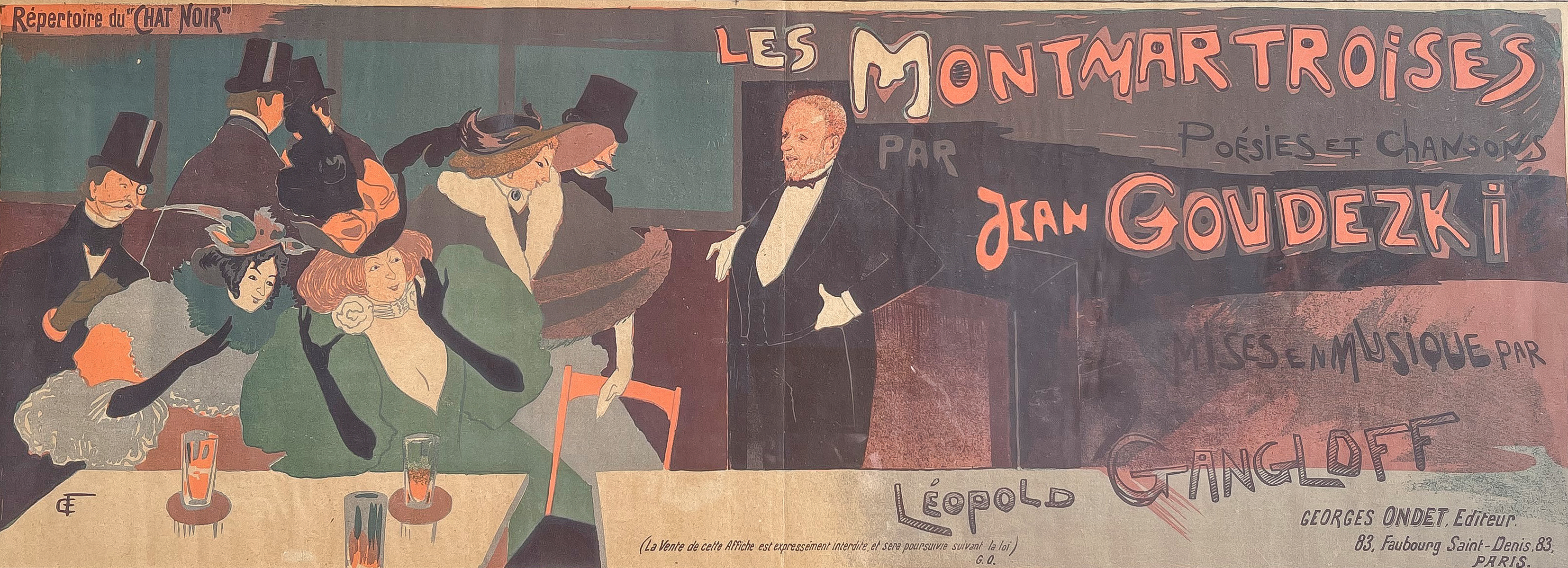 Appraisal: GEORGES DE FEURE POSTER FOR JEAN GOUDEZKI LES MONTMARTROISES Interior