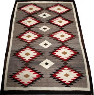 Appraisal: NAVAJO BROWN AND WHITE WOOL RUG C NAVAJO BROWN AND