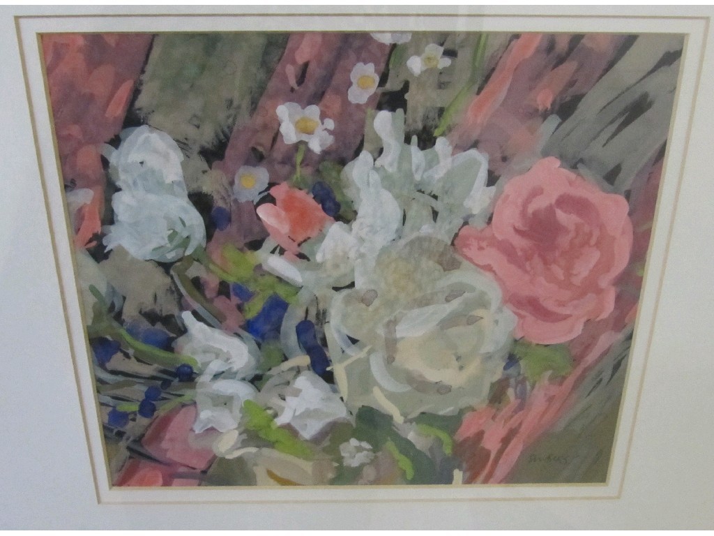 Appraisal: SHEENA M BEGG Gouache 'Roses in Sussex' signed recto and