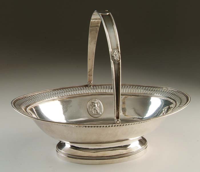 Appraisal: GEORGE III SILVER CAKE BASKET William Hall London The basket