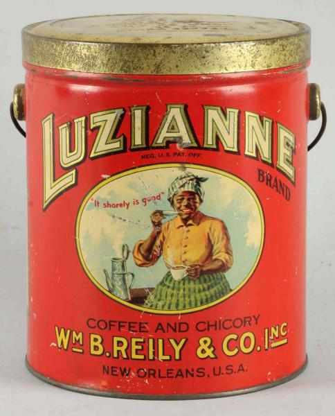 Appraisal: -lb Luzianne Coffee Pail Lid s to s Light scratches