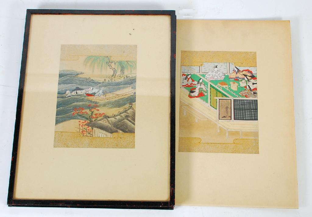 Appraisal: SET OF FOUR JAPANESE COLOUR PRINTS CIRCA three framed and