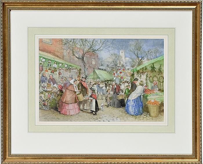 Appraisal: CHRISTMAS MARKET BY JOHN STRICKLAND GOODALL BRITISH - - th