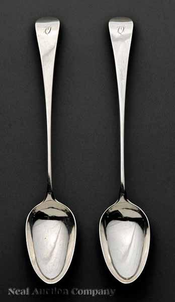 Appraisal: A Pair of George III Sterling Silver Serving Spoons George