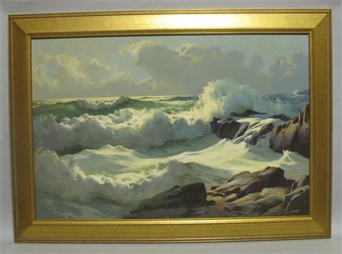 Appraisal: ALPHONSE JOSEPH SHELTON AMERICAN - SEASCAPE Oil on canvas x