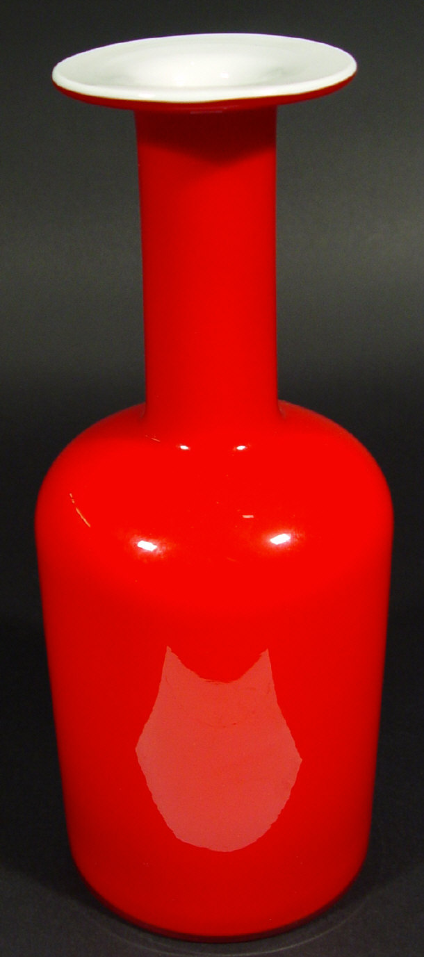 Appraisal: Red Holmegaard glass bottle vase cm high