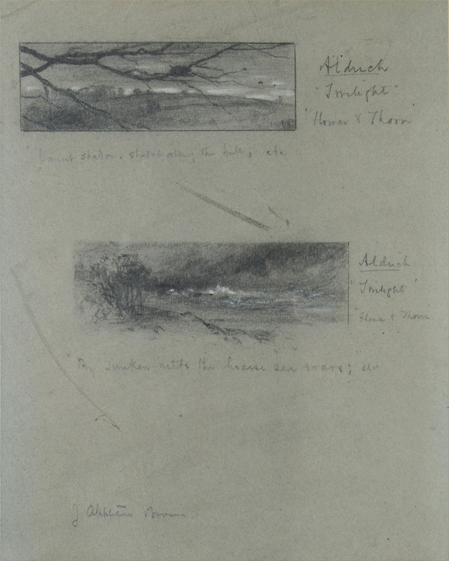 Appraisal: BROWN John Appleton American - Two Framed Landscape Sketches ''Twilight''