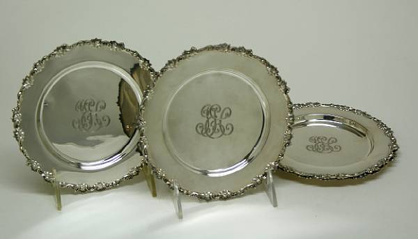 Appraisal: A sterling set of four bread amp butter platesShreve amp