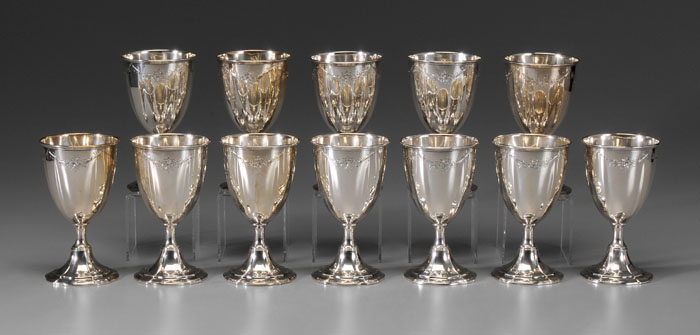 Appraisal: Set of Twelve Sterling Goblets American th century Washington Engraved