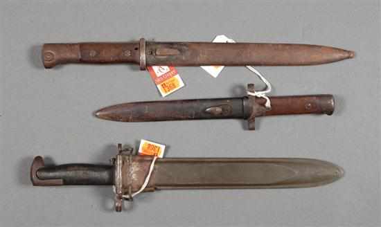 Appraisal: Three bayonets from various services th century all with scabbards