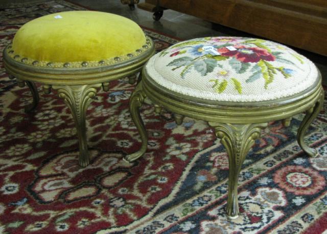 Appraisal: Two metal frame footstools each tall and wide frames matching