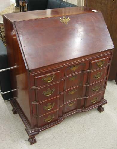 Appraisal: A CHIPPENDALE STYLE BLOCK-FRONT SECRETARY Monitor Furniture Co Jamestown New