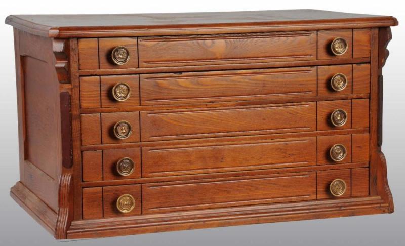 Appraisal: Oak Spool Cabinet with Drawers Description Replaced knobs Condition Excellent