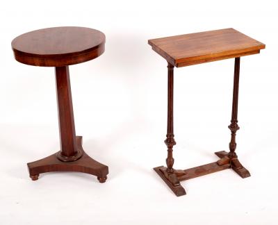 Appraisal: A Victorian mahogany occasional table on an octagonal column and