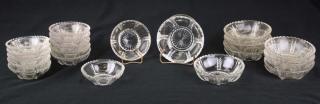 Appraisal: two sets of pattern molded sauce dishes clear cable pattern