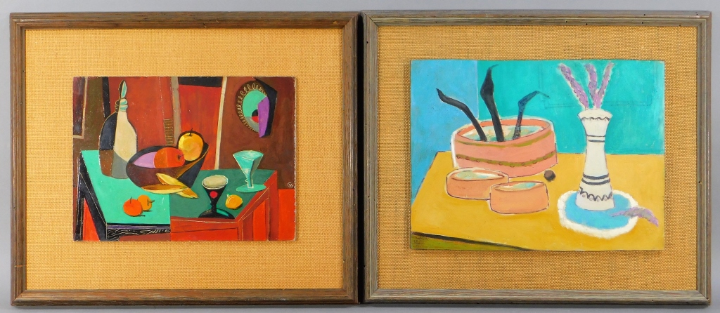 Appraisal: PR EUROPEAN MODERNIST O B STILL LIFE PAINTINGS Europe Circa