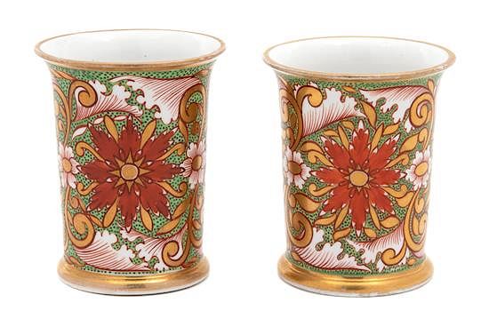 Appraisal: A Pair of Minton Porcelain Spill Vases Height inches A