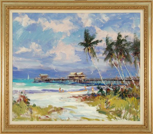 Appraisal: ROBERT CHARLES GRUPPEAmerican b Naples Pier Signed lower right Robert