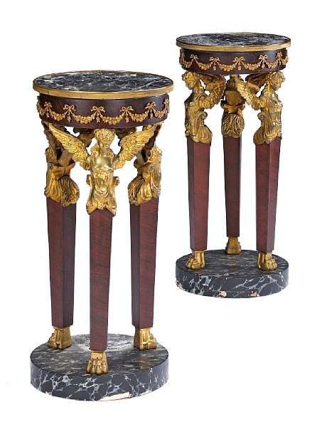 Appraisal: A pair of Empire style gilt bronze mounted faux rosewood