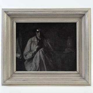 Appraisal: Frank Vincent DuMond The Stepmother oil en grisaille on canvas