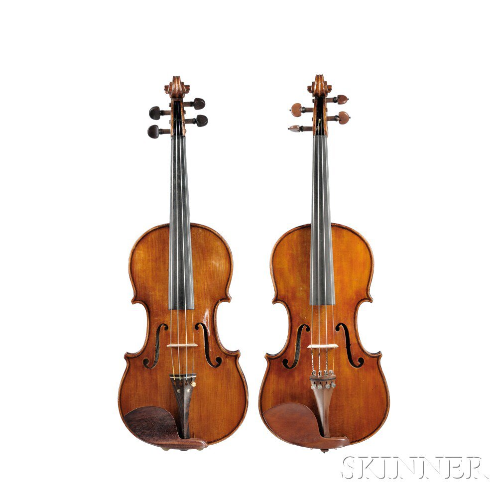 Appraisal: Two Modern Violins one labeled ANDREAS EASTMAN MODEL ANNO length