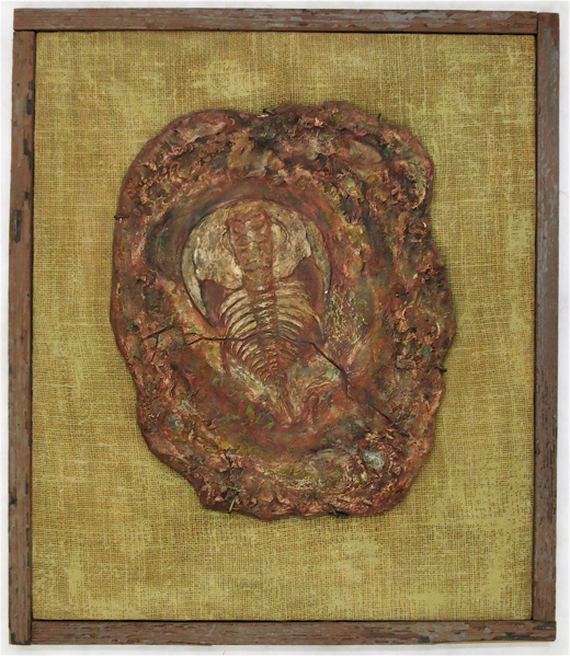 Appraisal: CHARLES EDWARD HEANEY ENCAUSTIC ON PLASTER Oregon - Trilobite with