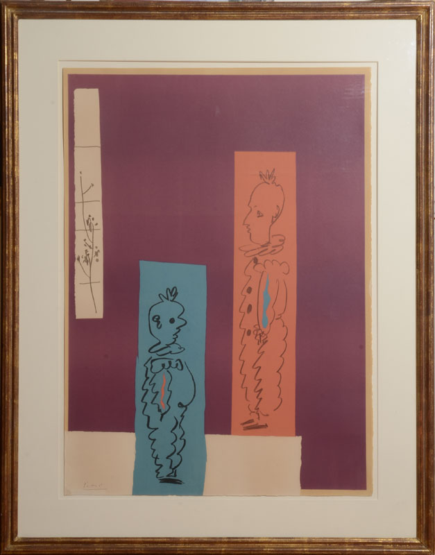 Appraisal: PABLO PICASSO - DEUX CLOWNS Lithograph in colors on wove