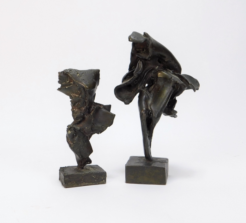 Appraisal: AMERICAN BRUTALIST BRONZE SCULPTURES United States th CenturyIncludes two biomorphic